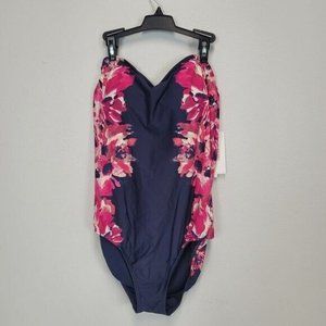 Calvin Klein 259569 Women's Floral Tummy Control One Piece Swimsuit Size 10